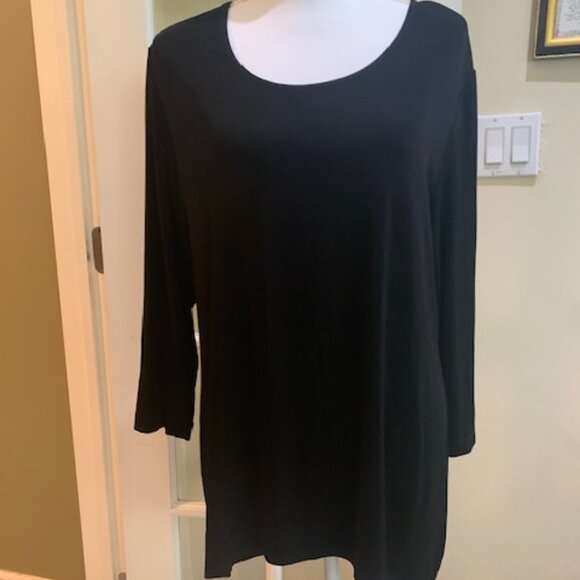 Chico's Travelers Black Top Size 3 - Picture 1 of 5